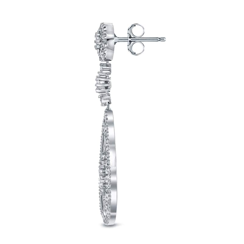 Auriya 14k White Gold 3ct TDW Diamond Dangle Earrings (F-G, SI1-SI2)