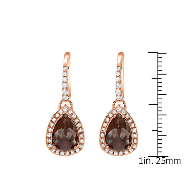 14k Rose Gold 2 4/5ct TDW Brown and White Diamond Earrings (H-I, SI1-SI2)