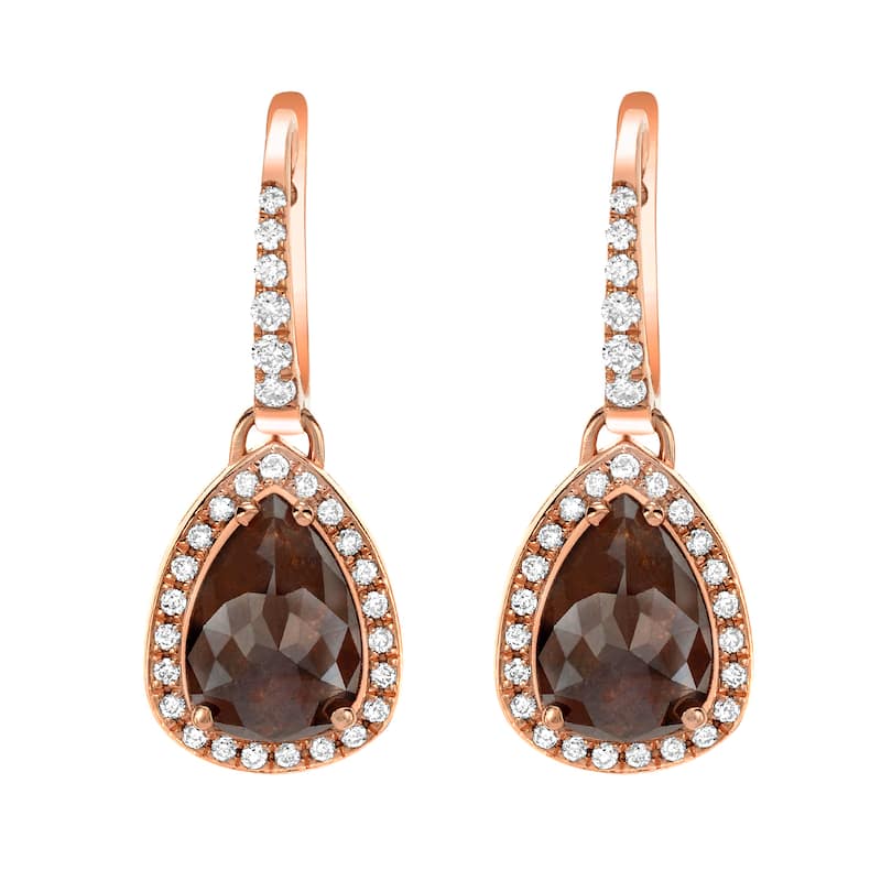 14k Rose Gold 2 4/5ct TDW Brown and White Diamond Earrings (H-I, SI1-SI2)