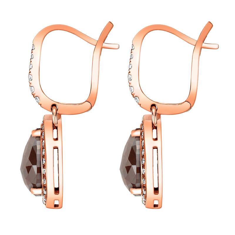 14k Rose Gold 2 4/5ct TDW Brown and White Diamond Earrings (H-I, SI1-SI2)
