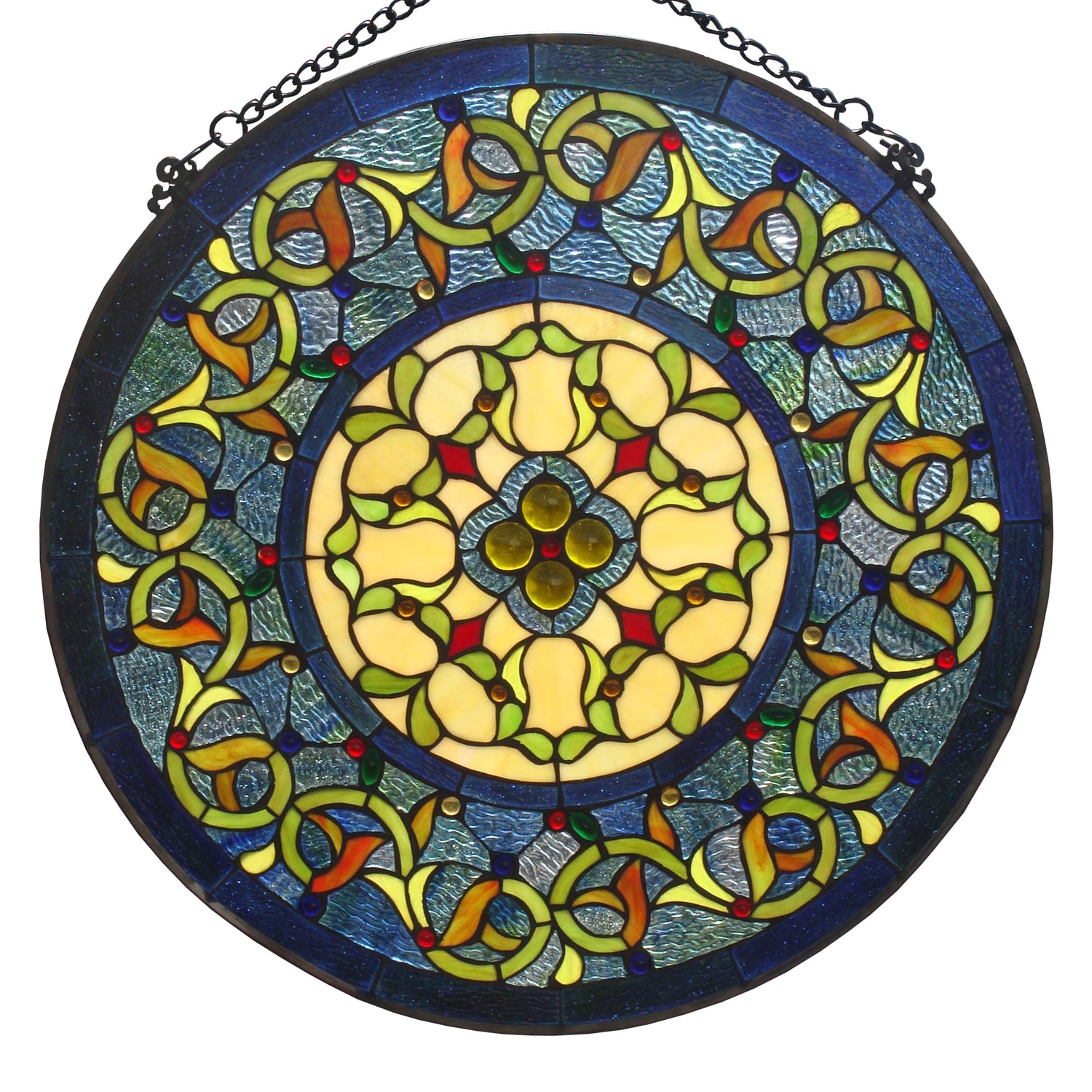 Tiffany style Floral Stained Glass Window Panel