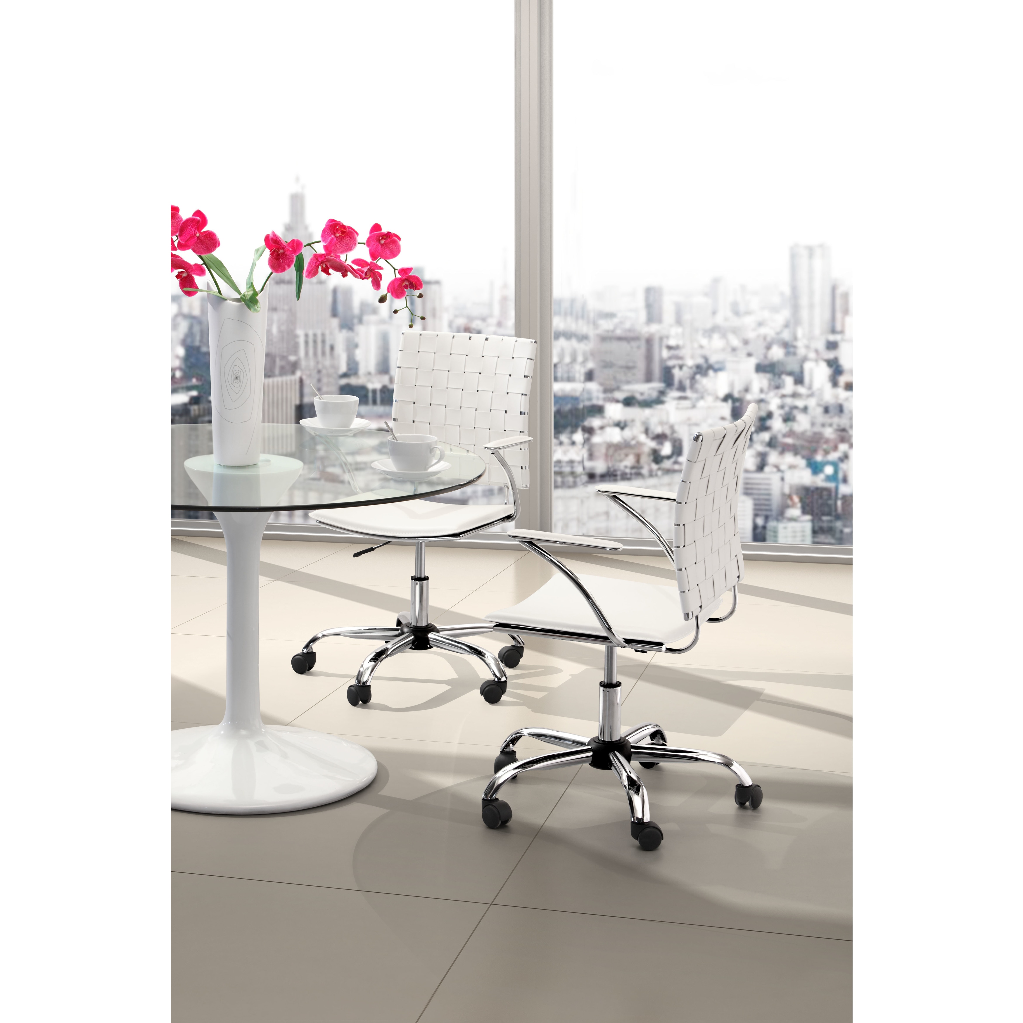 Criss Cross White Office Chair