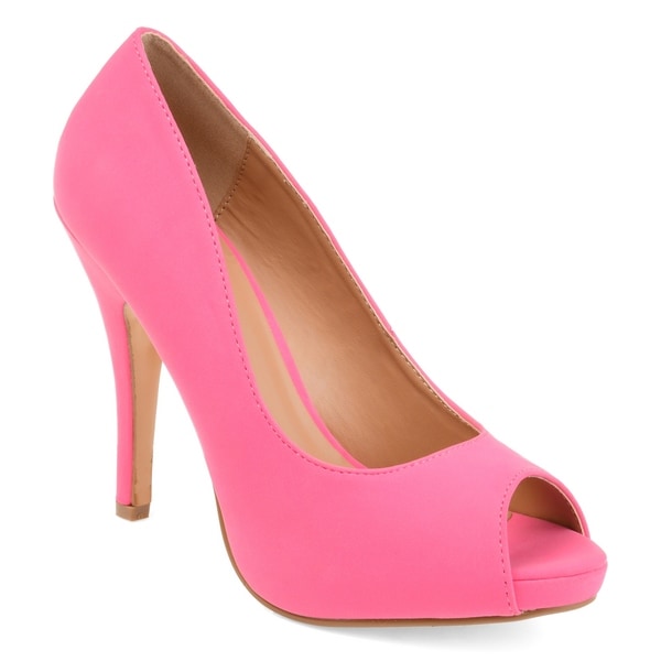 magenta platform heels