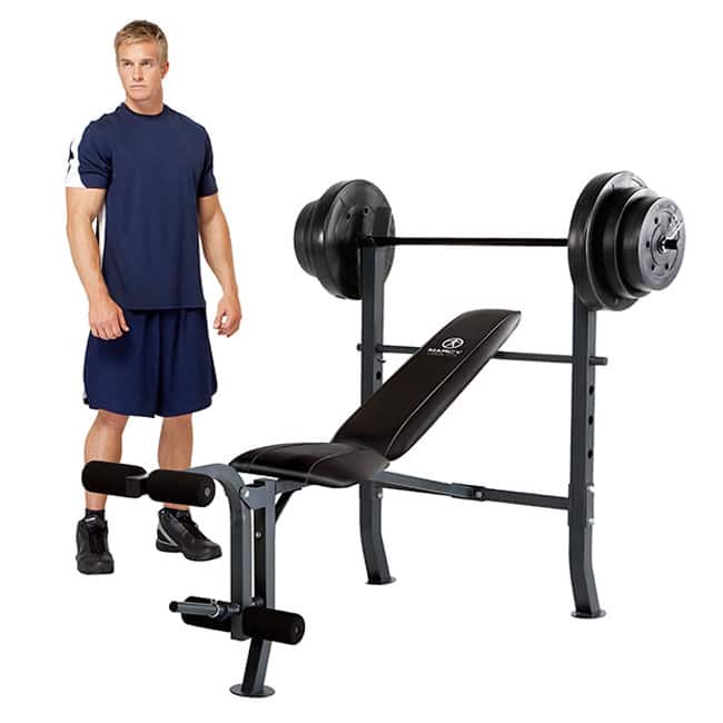 Marcy Diamond Bench with 100-pound Weight Set