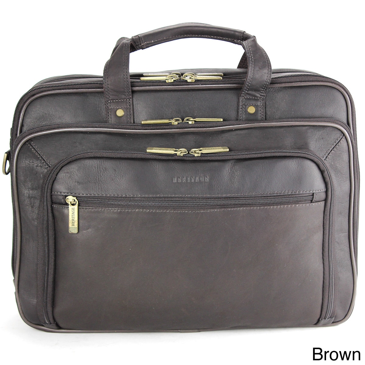 Heritage Colombian Leather EZ Scan 15.6 inch Laptop Briefcase