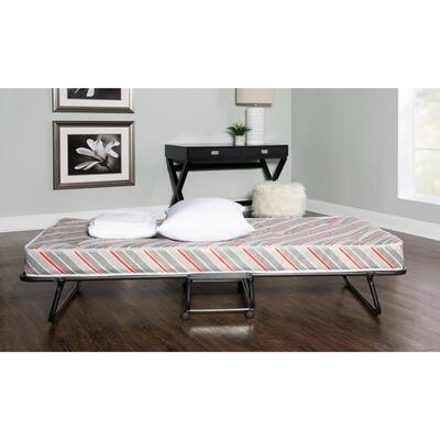Linon Naples Roll Away Folding Guest Bed with Mattress