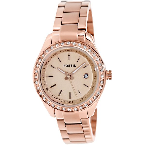 Fossil Women's ES3196 Stella Mini Three Hand Stainless Steel Rose Watch