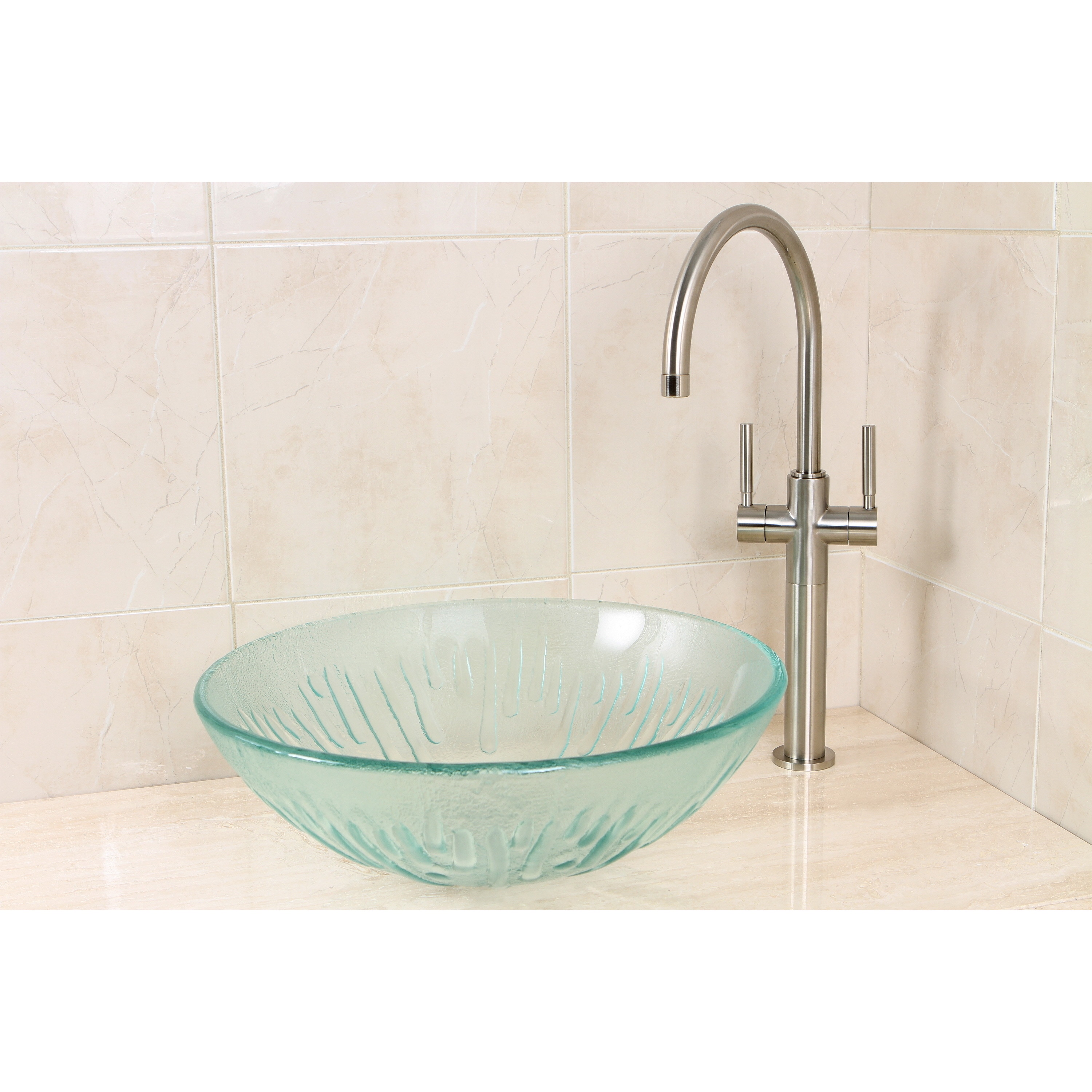 Crystal Clear Glass Vessel Bathroom Sink