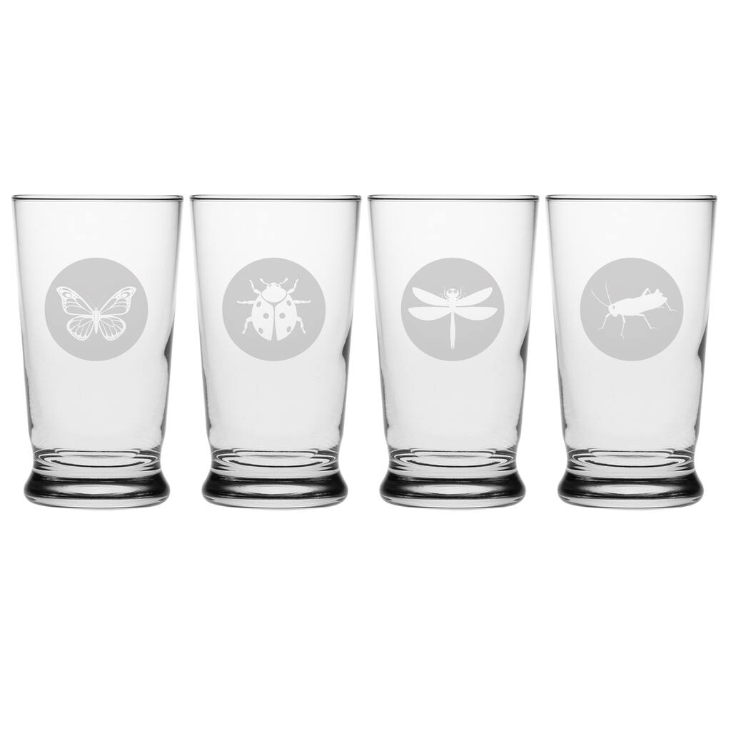 Garden Guests Footed Juice Glasses (Set of 4)
