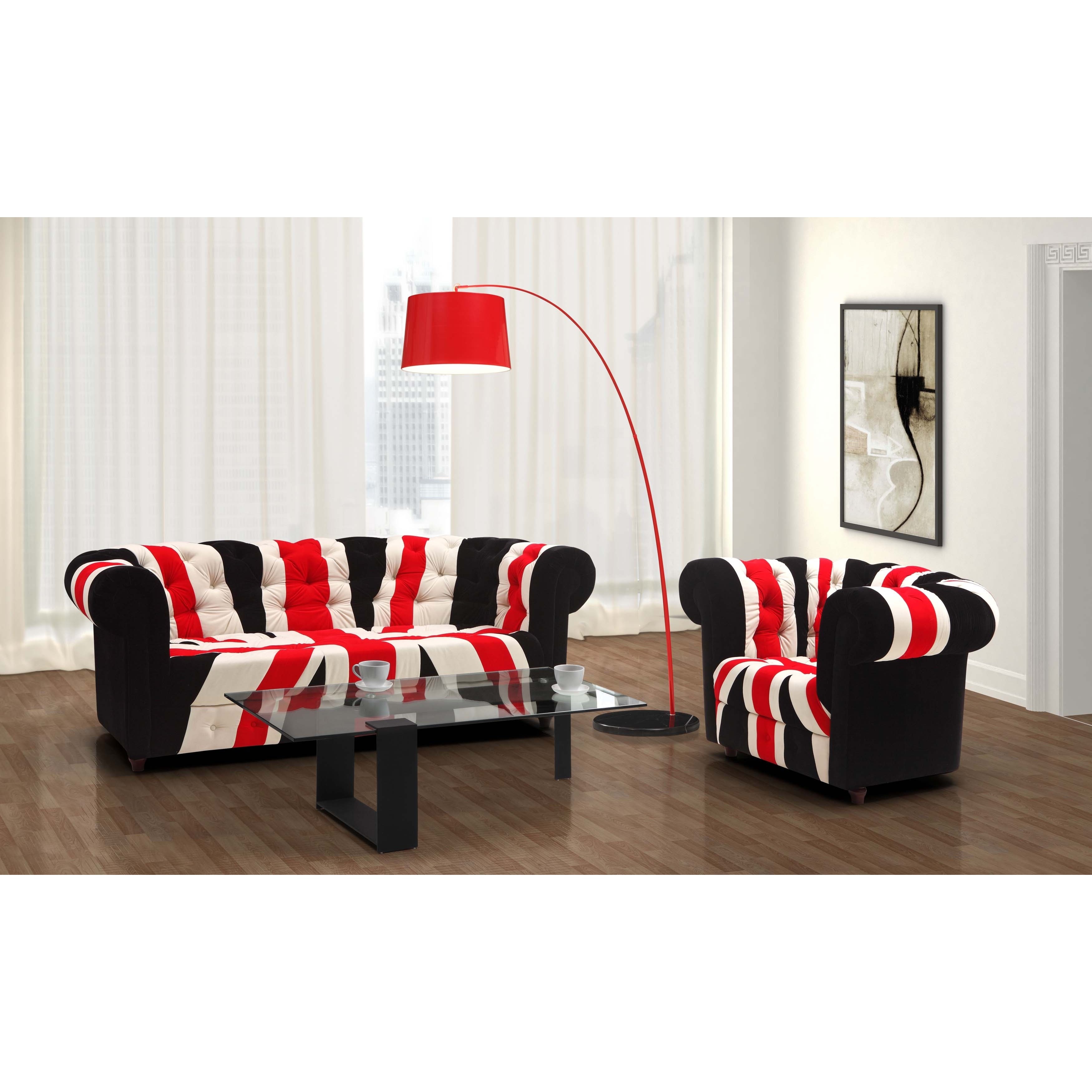 Red, White And Black Union Jack Sofa
