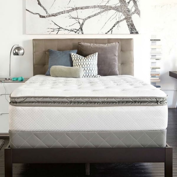 Sealy Posturpedic Gel Series Meadow Lea Plush Euro Pillowtop Kingsize Mattress Set Bed Bath