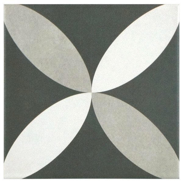 SomerTile 7.75x7.75 inch Thirties Corner Ceramic Floor and Wall Tile