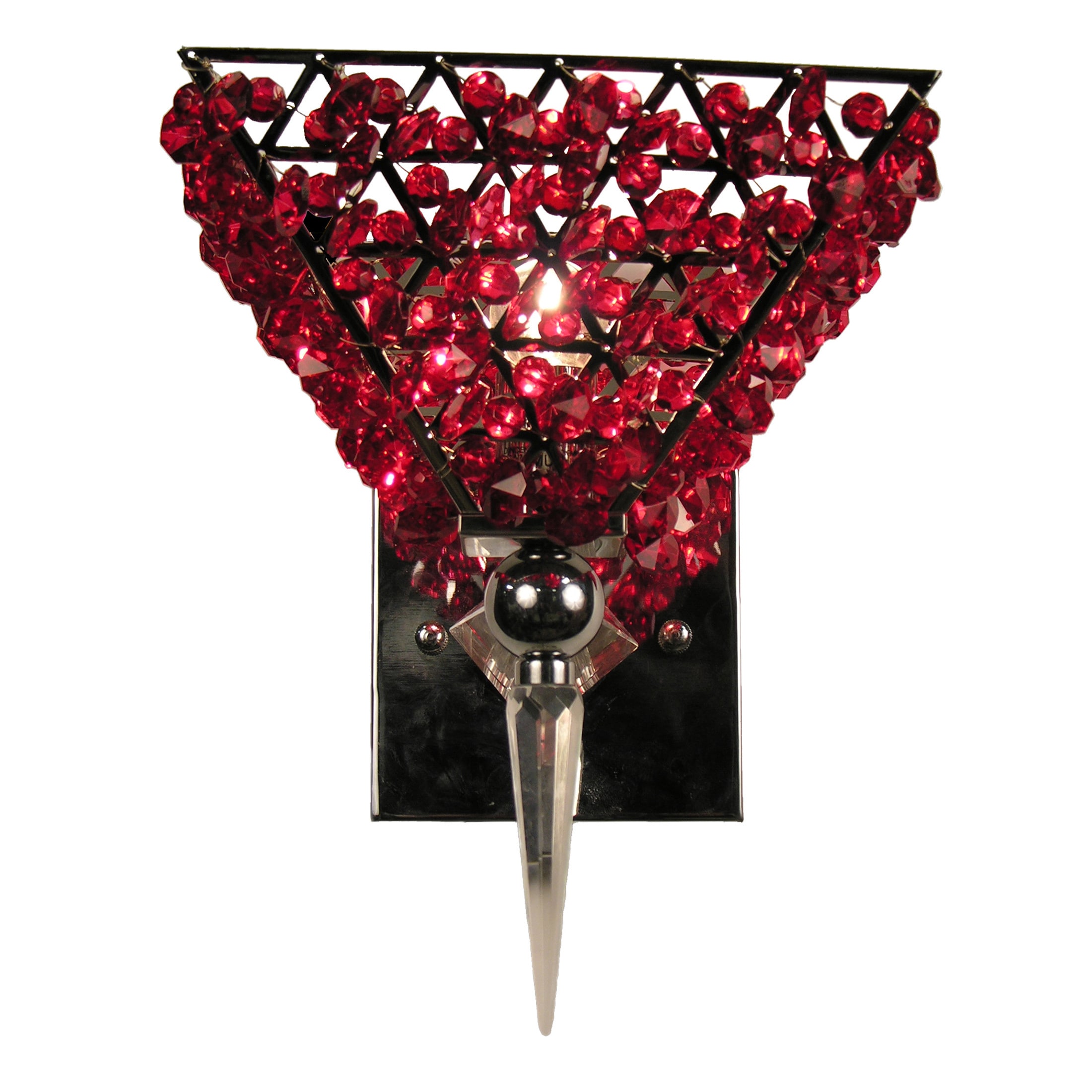 Warehouse of Tiffany Hades Triangular Red Crystal Wall Lamp