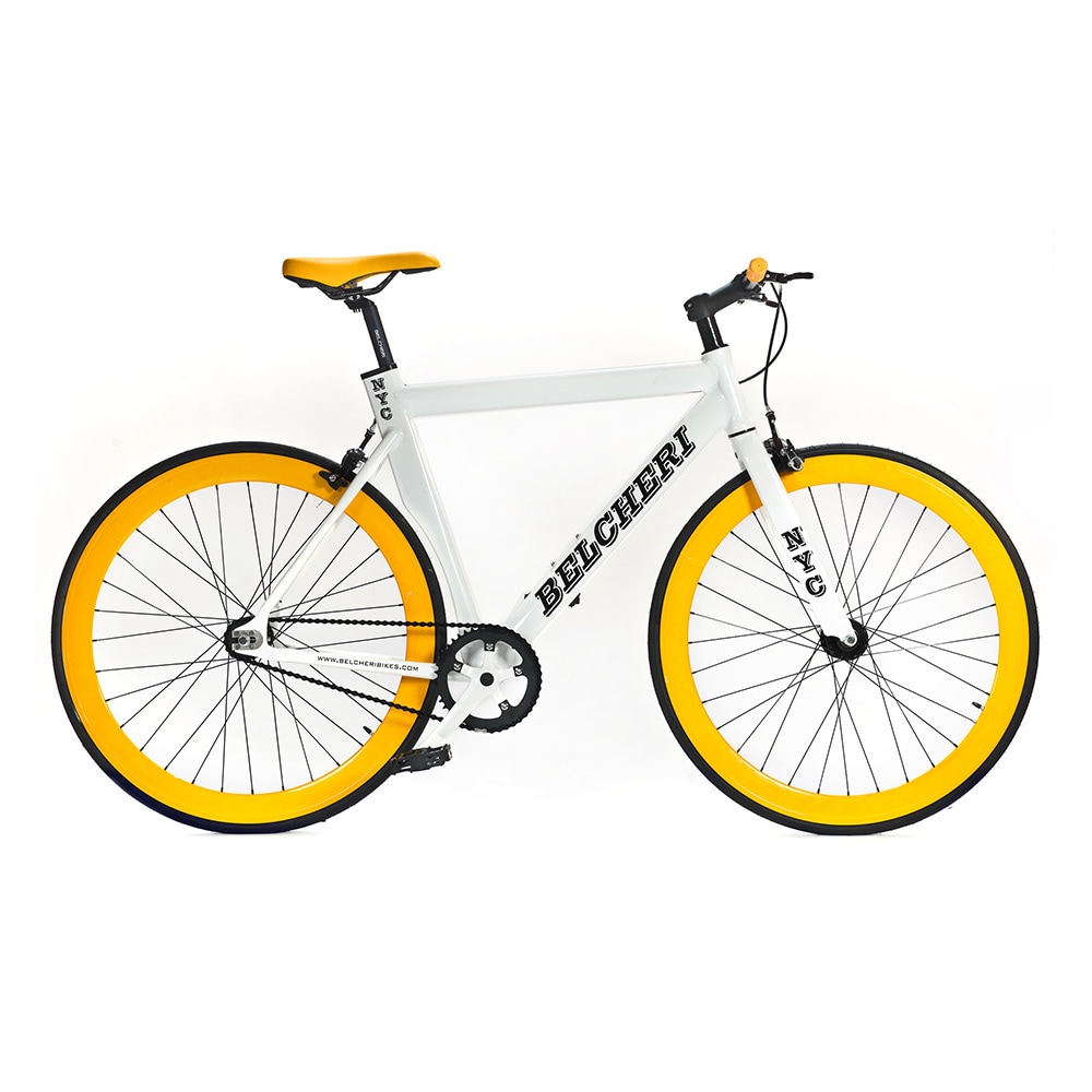 yellow and white bike