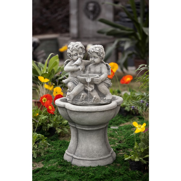 Shop Cherub Water Fountain with LED Light - Free Shipping Today