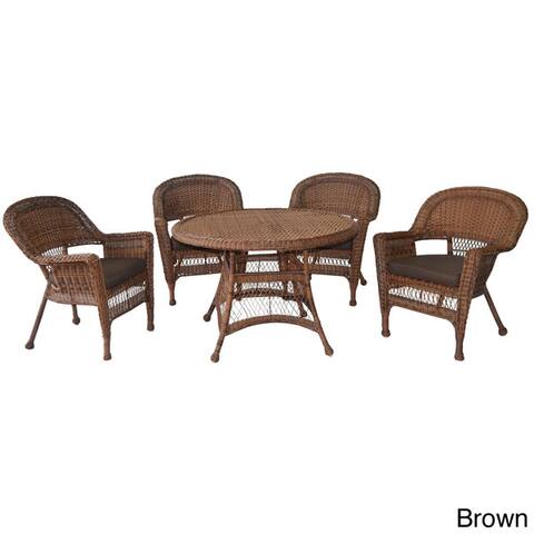 Honey Wicker 5-piece Cushioned Outdoor Dining Set
