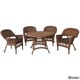 preview thumbnail 3 of 5, Honey Wicker 5-piece Cushioned Outdoor Dining Set Brown