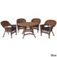 preview thumbnail 4 of 5, Honey Wicker 5-piece Cushioned Outdoor Dining Set Blue