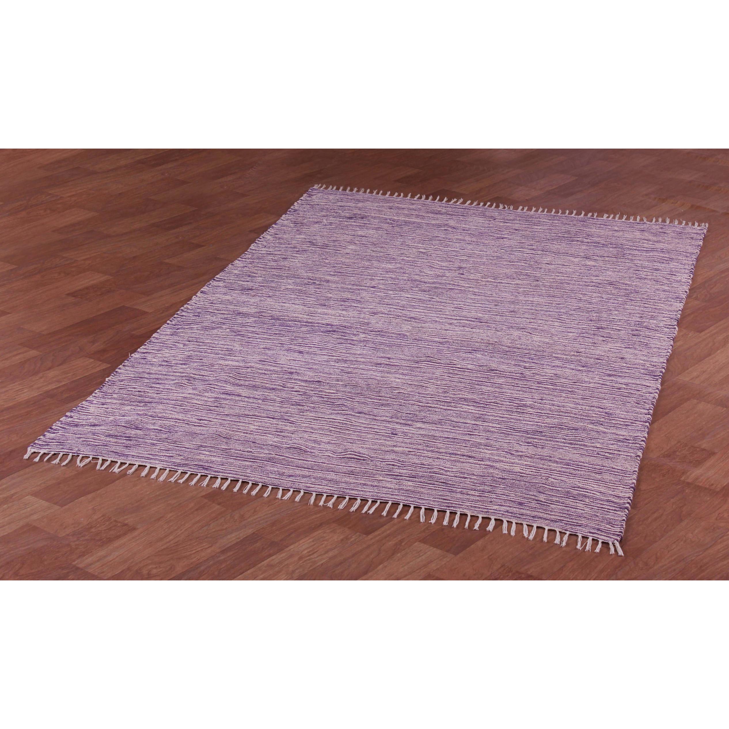 Purple Reversible Chenille Flat Weave Area Rug (3 X 5)