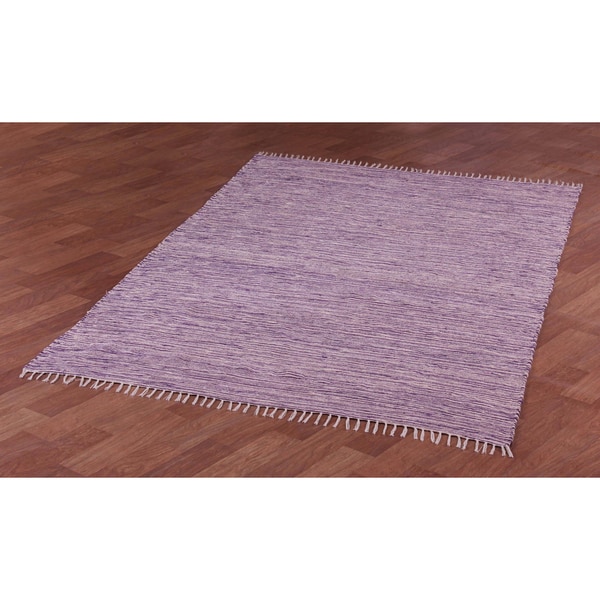 Purple Reversible Chenille Flat Weave Area Rug - 9' x 12'
