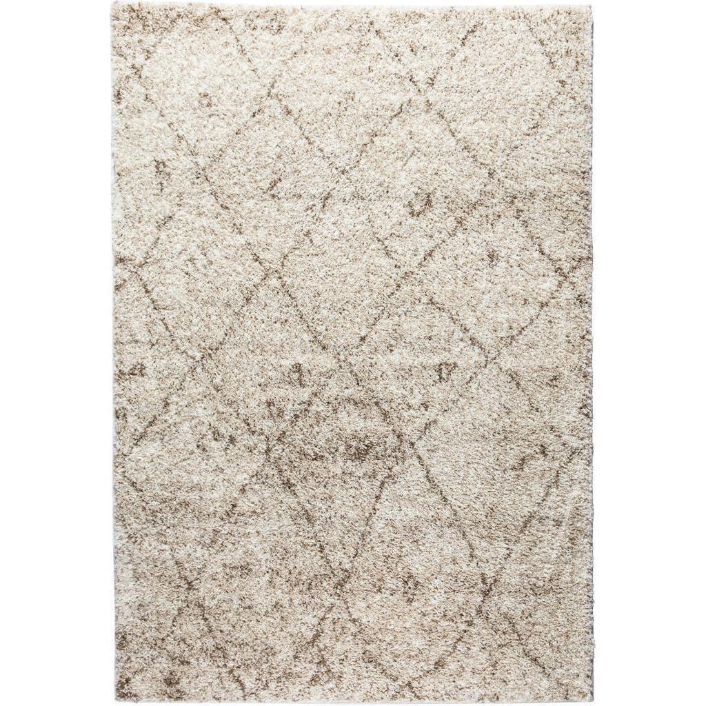 Moroccan Lattice Shag Vanilla Well woven Area Rug (33 X 53)