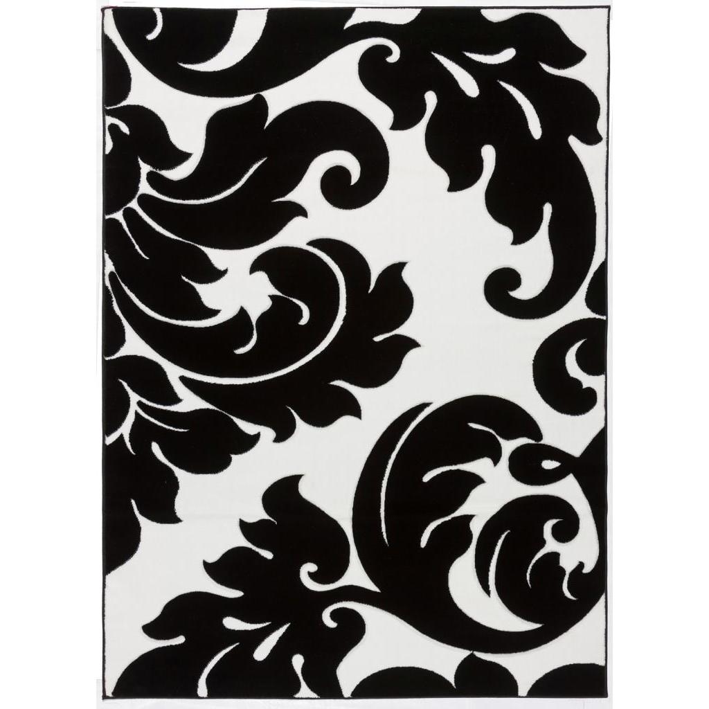 Vines Damask Black   White Well woven Rug (311 X 53)