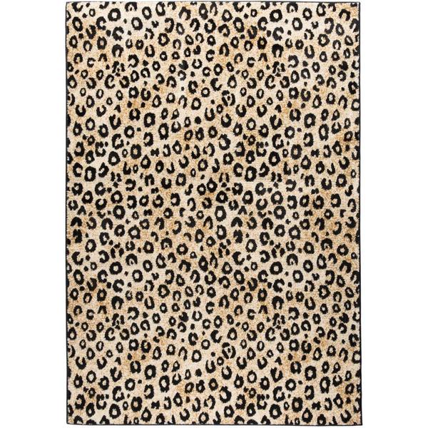 Leopard Print Black/ Ivory Well-woven Area Rug (5' x 7'2) - Free ...