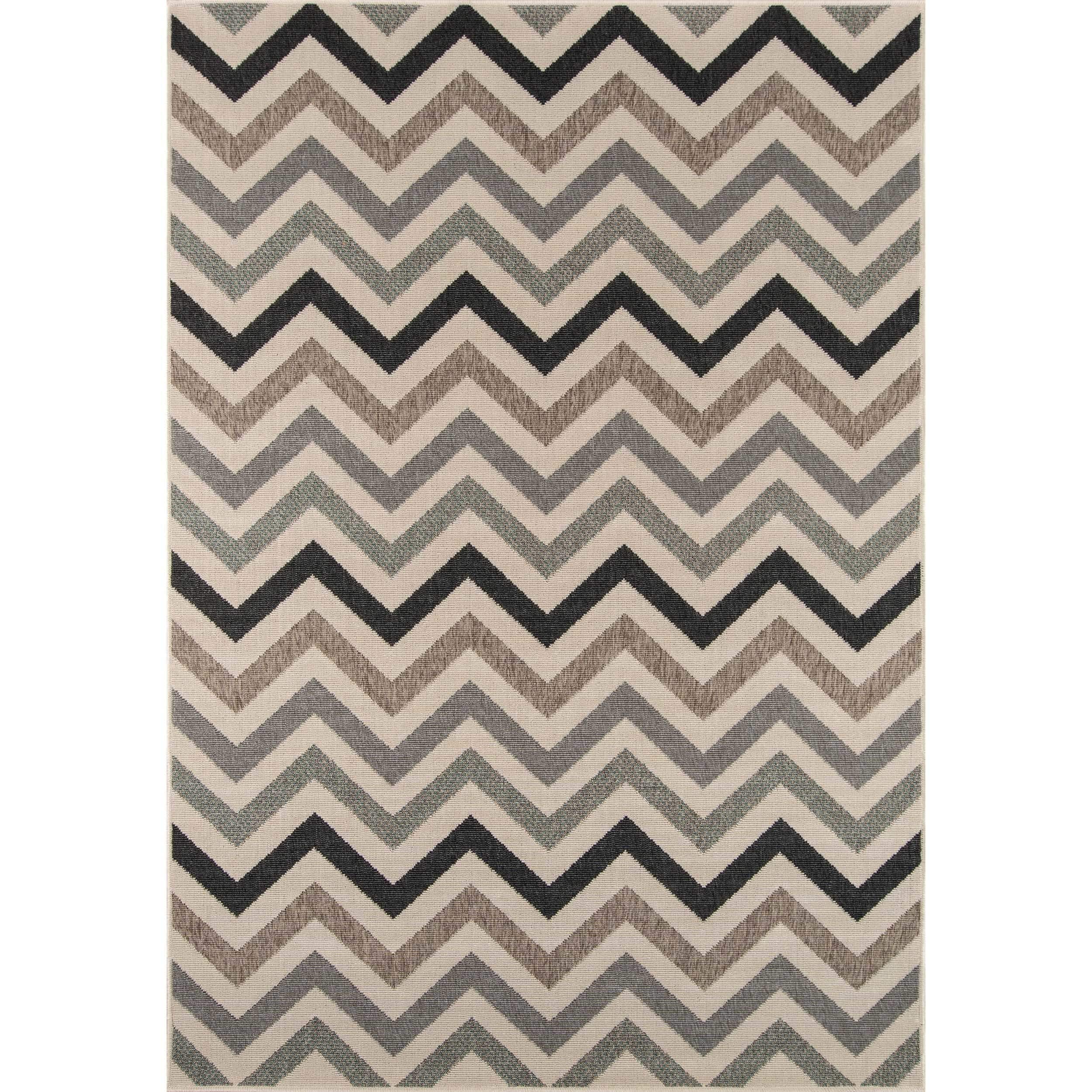 Indoor/ Outdoor Sage Chevron Rug (18 X 37)