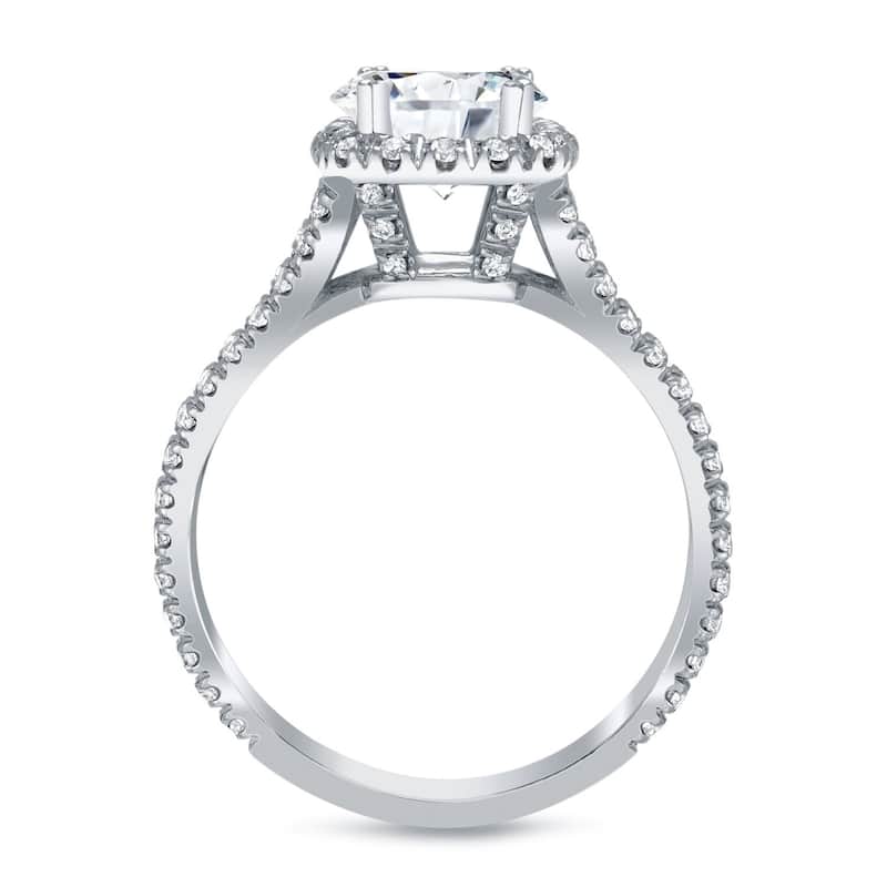 Auriya 14k Gold 1 4/5ctw Round Halo Diamond Engagement Ring Certified