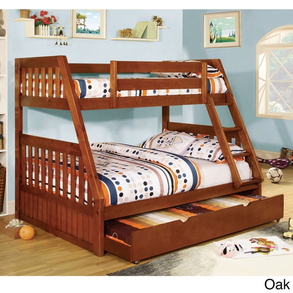 Furniture of America Perthe Mission Style Twin over Full Bunk Bed ...