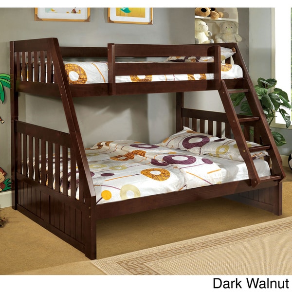 solid wood twin over full bunk bed with stairs