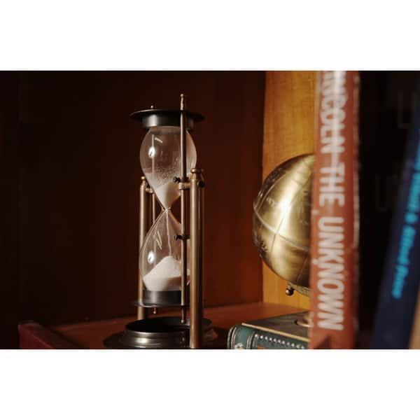 Antiqued Brass Revolving Hourglass Sand Timer Overstock 9183958