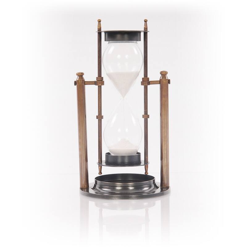 Antiqued Brass Revolving Hourglass Sand Timer