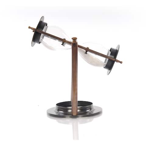 Antiqued Brass Revolving Hourglass Sand Timer