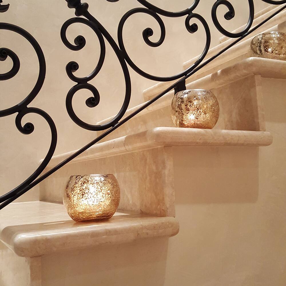 Parisian Metallic Glass Votive (Set of 2)