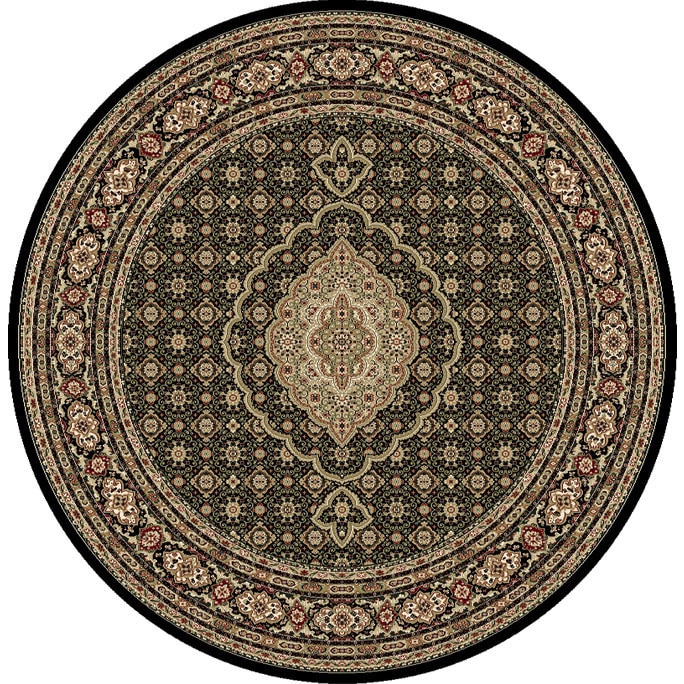 Antique Traditional Black Area Rug (710 Round)