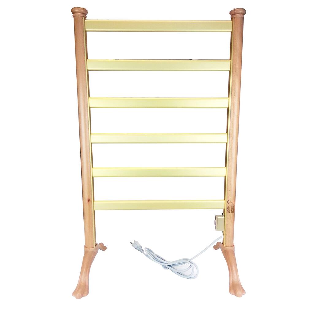 Wood Frame Freestanding Towel Warmer Drying Rack