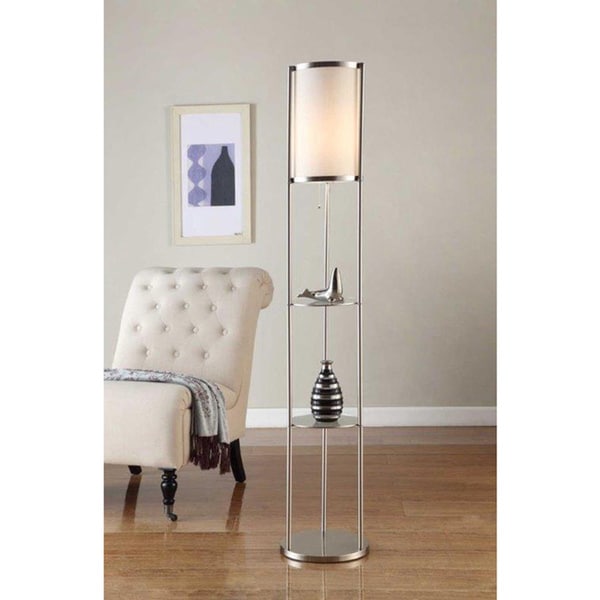 Modern floor store lamp with shelves