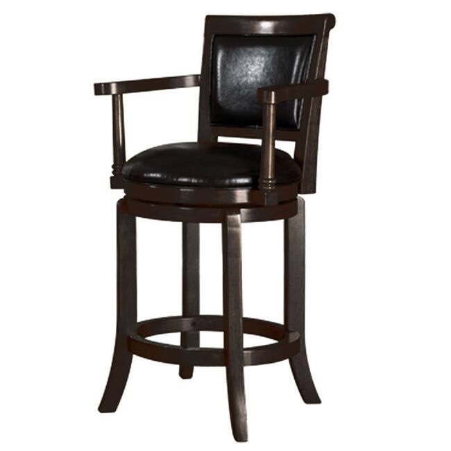 Manchester High Swivel 24-inch Counter Stool in Classic Espresso Finish
