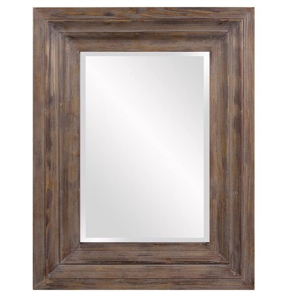 Rustic Timber Retangle Frame Abram Wood Retangle Frame Mirror - Bed Bath & Beyond - 9184449