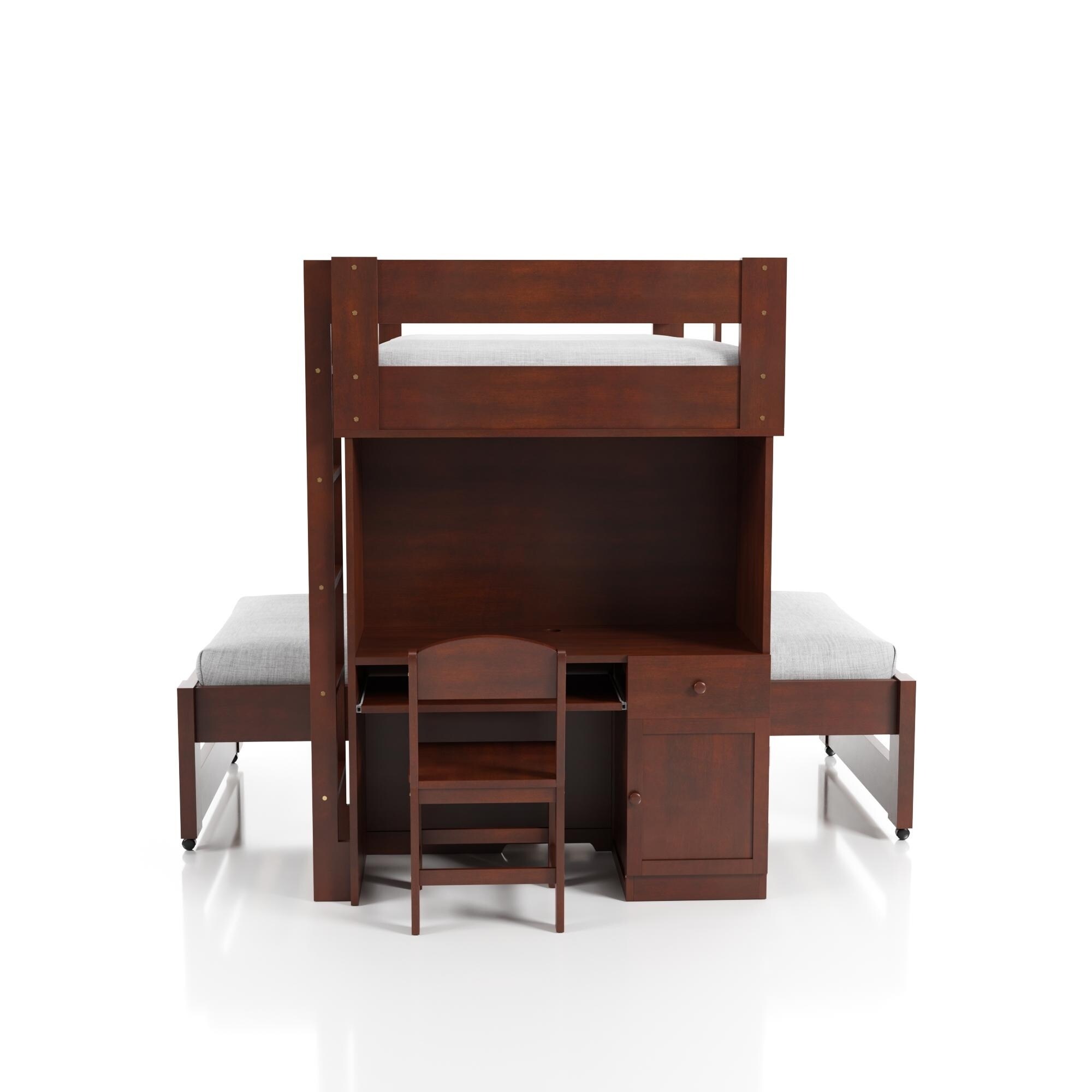 Shop Furniture Of America Elco Traditional Twin Twin Solid Wood