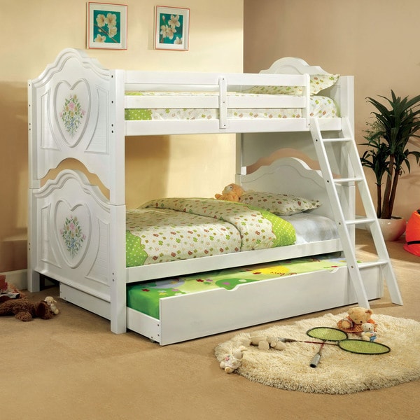 white bunk bed set