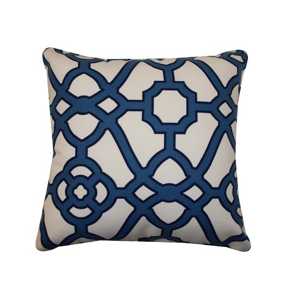 Jiti Blue Octagon Transitional Geometric Sunbrella Outdoor Pillow - 20 x 20. Opens flyout.