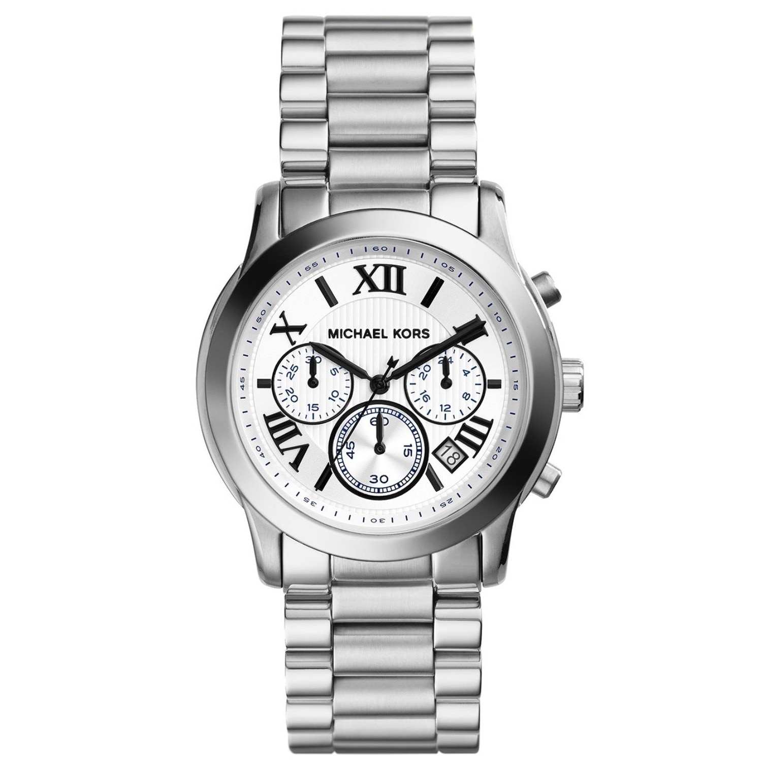 michael kors silver watch with roman numerals