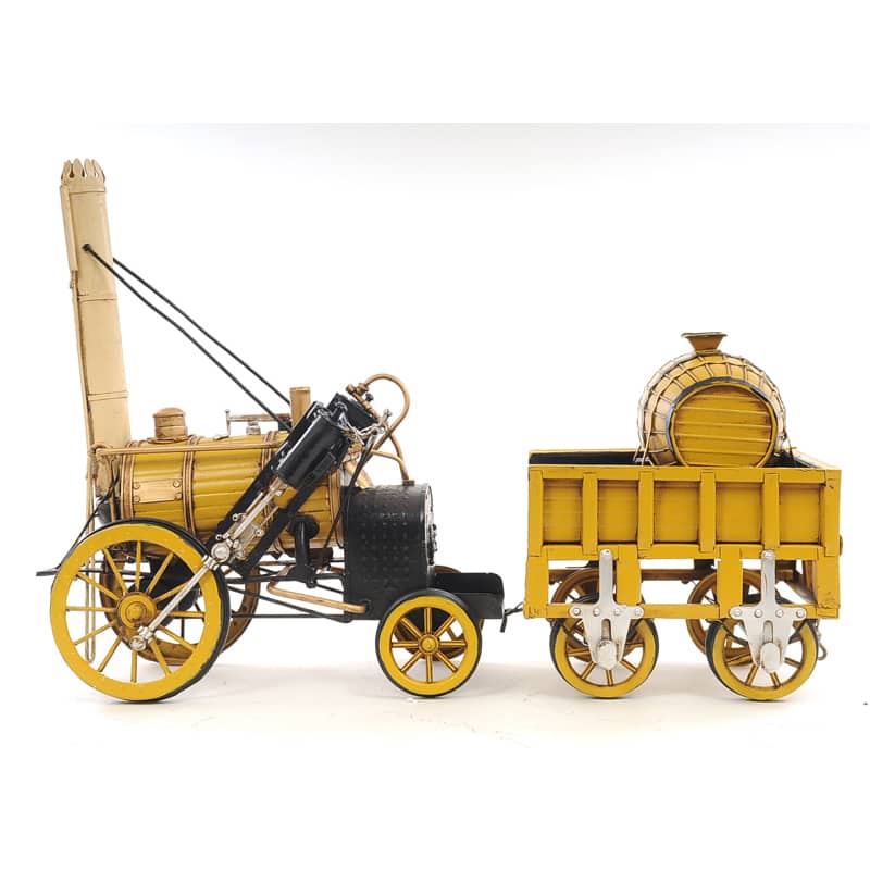 1829 Yellow Stephenson Rocket Steam Locomotive Model