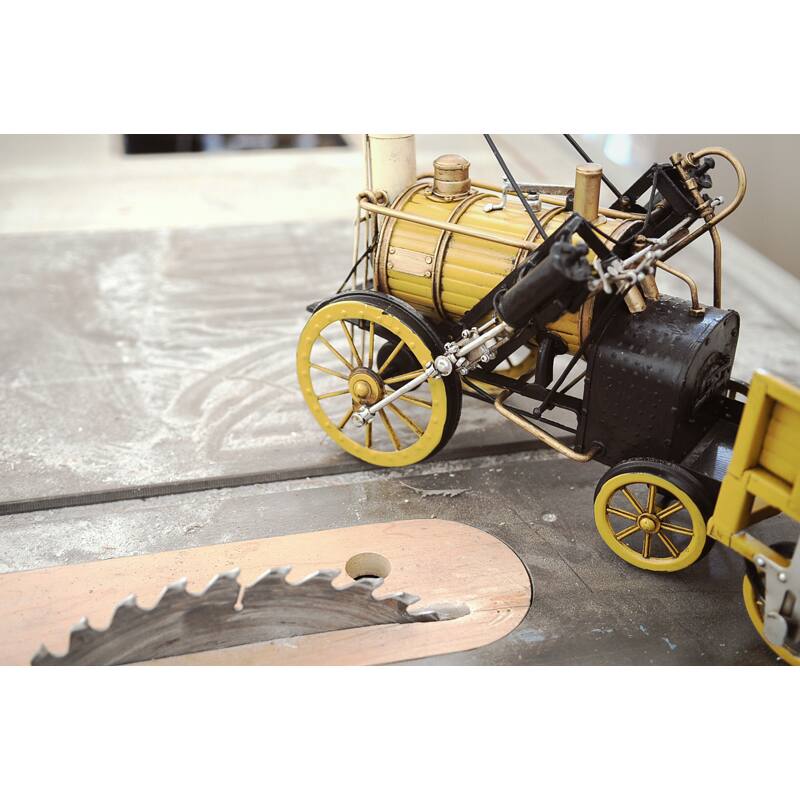 1829 Yellow Stephenson Rocket Steam Locomotive Model