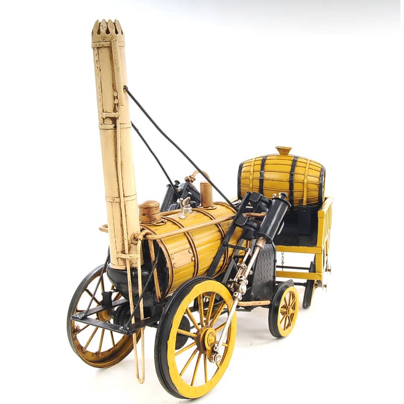 1829 Yellow Stephenson Rocket Steam Locomotive Model