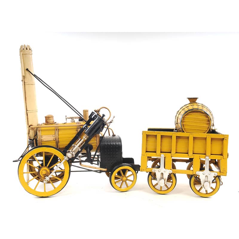 1829 Yellow Stephenson Rocket Steam Locomotive Model