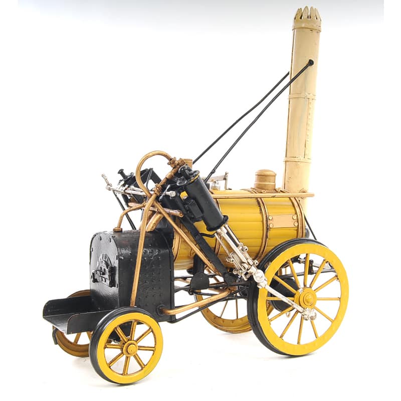 1829 Yellow Stephenson Rocket Steam Locomotive Model