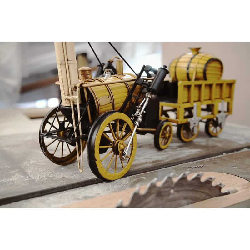1829 Yellow Stephenson Rocket Steam Locomotive Model